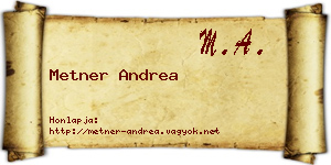 Metner Andrea névjegykártya