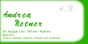 andrea metner business card